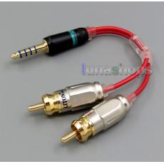 4.4mm Earphone Converter Adapter for HiFiMAN R2R2000 Sony PHA-2A TA-ZH1ES NW-WM1Z NW-WM1A To 2 RCA Splitter Male