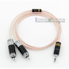 1m Acrolink 3.5mm Male To 2 RCA Spitter Stereo HiFi Audio Cable 8 Cores OCC Silver Braided