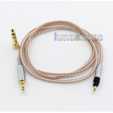 6.5mm 3.5mm 16 Cores OCC Silver Plated Mixed Headphone Cable For Shure SRH840 SRH940 SRH440 SRH750DJ