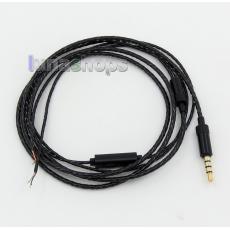 Semi-Finished Black Mic Metal Remote Earphone Repair DIY Cable For Android and Iphone
