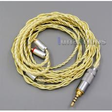 2.5mm Extremely Soft 7N OCC Pure Silver + Gold Plated Earphone Cable For Shure se535 se846 se425 se215 MMCX