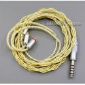 4.4mm Extremely Soft 7N OCC Pure Silver + Gold Plated Earphone Cable For Shure se535 se846 se425 se215 MMCX