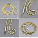 8 Core Extremely Soft 7N OCC Pure Silver + Gold Plated Earphone Cable For Shure se535 se846 se425 se215 MMCX tbjs