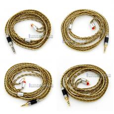 Balanced Pure Silver Gold Plated 8 Cores Cable For 0.78mm pin W4r UM3x 1964 UM Etc. Custom Earphone