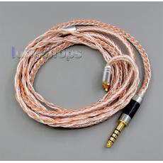 4.4mm Balanced 16 Cores OCC Silver Mixed Headphone Cable For Shure SE215 SE315 SE425 SE535 SE846