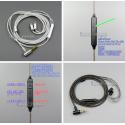 Shielding Mic Remote OCC Pure Silver Plated Earphone Cable For 0.78mm Armature BA Custom Westone UM3x W4R