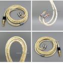 8 core 2.5mm 3.5mm 4.4mm Balanced MMCX  Pure OCC silver Gold Plated Earphone Cable For Shure SE535 SE846 Se215 Custom 5 