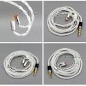 Silver 8 core 2.5mm 3.5mm 4.4mm Balanced MMCX Pure Silver Plated Copper Earphone Cable For 0.78mm W4r UM3X Custom 5 12 B