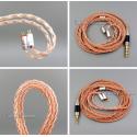 Copper 8 core 2.5mm 3.5mm 4.4mm Balanced Pure Silver Plated OCC Earphone Cable For 0.78mm W4r UM3X Custom 5 12 BA