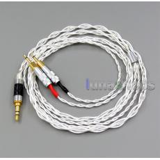 2.5mm 3.5mm 4.4mm 4 Cores Pure Silver Plated Shielding Headphone Cable For Sennheiser HD700