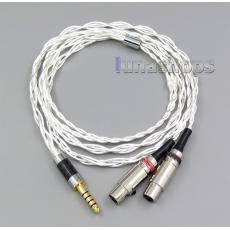 2.5mm 3.5mm 4.4mm 4 Cores Pure Silver Plated Shielding Headphone Cable For Audeze LCD-3 LCD3 LCD-2 LCD2