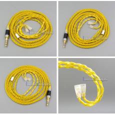 Gold 8 core 2.5 4.4 Balanced Pure Silver Plated Copper Earphone Cable For Sennheiser IE8 IE8i IE80 IE80s