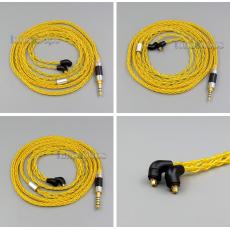 Resistance Gold 8 core 2.5mm 3.5mm 4.4mm Balanced MMCX Pure Silver Plated Copper Earphone Cable For Etymotic ER4 XR SR E