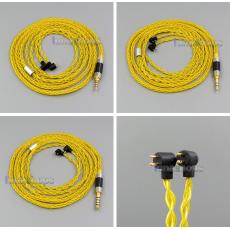 100ohm Gold 8 core 2.5mm 3.5mm 4.4mm Balanced  Pure Silver Plated Earphone Cable For Etymotic ER4B ER4PT ER4S ER6I ER4