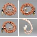 8 core 2.5mm 3.5mm 4.4mm Balanced Pure OCC Copper Earphone Cable For  Sennheiser IE8 IE8i IE80 IE80s