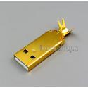DIY Part Handmade USB 2.0 A Port 3U Gold Plated Solder Adapter Plug