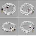 2.5mm 3.5mm 4.4mm 4 Cores Pure Silver plated Shielding Headphone Cable For Sennheiser HD800 HD800s