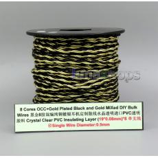 8 Core Pure OCC Silver Plated Gold Black Bulk Mixed Wire For Custom DIY Shure Fostex QDC Earphone Headphone  