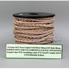 8 Core Pure Silver Foil Plated OCC Mixed Bulk Mixed Wire For Custom DIY Shure Fostex QDC Earphone Headphone  