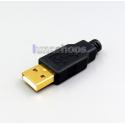 DIY Part Handmade USB 2.0 A Port 5U Gold Plated Solder Adapter Plug With Shell Housing