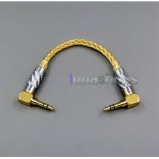 3.5mm Male To Male Angle 8 Cores 99.99% Pure Silver + Gold Plated Amplifier Audio Cable