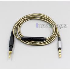 1.3m Silver Plated 5N OFC + Remote Headset Earphone cable For AKG K450 K451 K480 Q460 