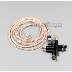 4 in 1 Plug 16 Cores OCC + Pure Silver Plated Cable for Shure SE215 SE315 SE425 SE535 SE846 MMCX
