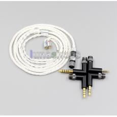 4 in 1 Awesome 99.99% Pure Silver Earphone Cable For Flat Step JH Audio JH16 Pro JH11 Pro 5 6 7 BA Custom