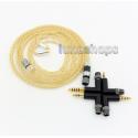 4 in 1 Plug 8 cores 99.99% Pure Silver + Gold Plated Earphone Cable  For Shure se535 se846 MMCX 5 6 8 10 BA