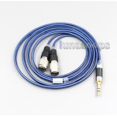 Blue 99% Pure Silver XLR 3.5mm 2.5mm 4.4mm Earphone Cable For Mr Speakers Ether Alpha Dog Prime