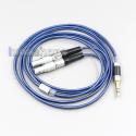 Blue 99% Pure Silver XLR 3.5mm 2.5mm 4.4mm Earphone Cable For Focal Utopia Fidelity Circumaural