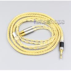 4.4mm 8 Cores 99.99% Pure Silver + Gold Plated Earphone Cable For Audio Technica ATH-ADX5000 ATH-MSR7b 770H 990H A2DC