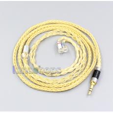 3.5mm 2.5mm 4.4mm 8 Cores 99.99% Pure Silver + Gold Plated Earphone Cable For Sennheiser IE8 IE8i IE80 IE80s Metal Pin