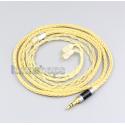 8 Cores 99.99% Pure Silver + Gold Plated Earphone Cable For Fitear To Go! 334 private c435 mh334 Jaben 111(F111) MH333