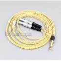3.5mm 2.5mm 4.4mm 8 Cores 99.99% Pure Silver + Gold Plated Earphone Cable For Focal Utopia Fidelity Circumaural