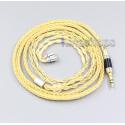 2.5mm 8 Cores 99.99% Pure Silver + Gold Plated Earphone Cable For Flat Step JH Audio JH16 Pro JH11 Pro 5 6 7 BA Custom