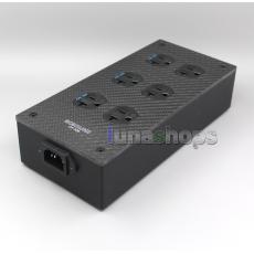 Acrolink CF-306 Carbon fiber panels 6 Ports Power Socket Strip Rhodium Plated