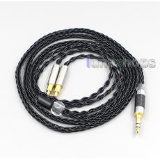 2.5mm 4.4mm XLR 8 Core Silver Plated Black Earphone Cable For Audio Technica ATH-ADX5000 ATH-MSR7b 770H 990H A2DC