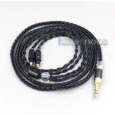 2.5mm 4.4mm XLR 3.5mm 8 Core Silver Plated Black Earphone Cable For Shure SRH1540 SRH1840 SRH1440