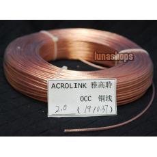 1m Outside Dia:2mm 19Pins*0.37mm Acrolink OCC Signal Wire Cable  For DIY Hifi 99.99999% Pure Copper 