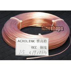 1m Outside Dia:1.5mm 19Pins*0.32mm Acrolink OCC Signal Wire Cable  For DIY Hifi 99.99999% Pure Copper