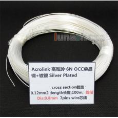 100m Acrolink Silver Plated 6N OCC Signal Wire Cable 0.12mm2 Dia:0.8mm For DIY 