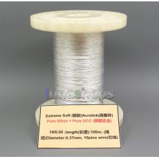 5m Extreme Soft Acrolink Pure Silver + OCC Alloy Signal Earphone Headphone Cable 19*0.05 Dia:0.37mm 