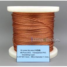 100m 10 cores litz wire 6N Pure OCC   Transparent PVC Insulating Layer 0.15*10/1.1mm Wire Diameter:1.1mm