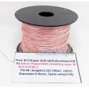 Pink 100m 32AWG Acrolink Silver Plated With Shielding Layer Signal Wire Cable 7/0.08mm2 Dia:0.9mm For DIY 