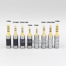 Black Silver Carbon 3.5mm 2.5mm 4.4mm Balanced TRRS Plug adapter For DIY Repair Custom Earphone Headphone Cable