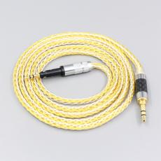 8 Core Silver Gold Plated Braided Earphone Cable For Sennheiser HD6 HD7 HD8 MIX DJ HD595 Headphone