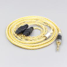 8 Core Silver Gold Plated Braided Earphone Cable For Sennheiser HD580 HD600 HD650 HDxxx HD660S HD58x HD6xx Headphone