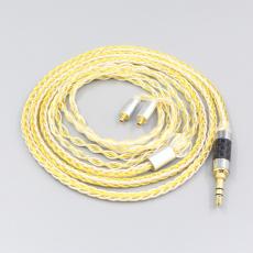 8 Core OCC Silver Gold Plated Braided Earphone Cable For Dunu T5 Titan 3 T3 (Increase Length MMCX)