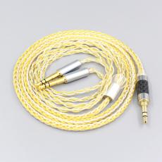 8 Core Silver Gold Plated Earphone Cable For Hifiman Sundara Ananda HE1000se HE6se DEVA Pro Planar Magnetic he400se Arya